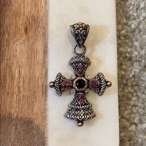 Barbara Bixby Sterling & 18K Gem Cross Enhancer